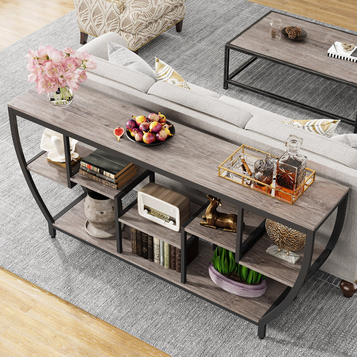 70.9 Inches Console Table with Shelves V8411