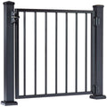 36x22W x 36x22H Fixed Gate with Round Balusters, Textured White Finish N276
