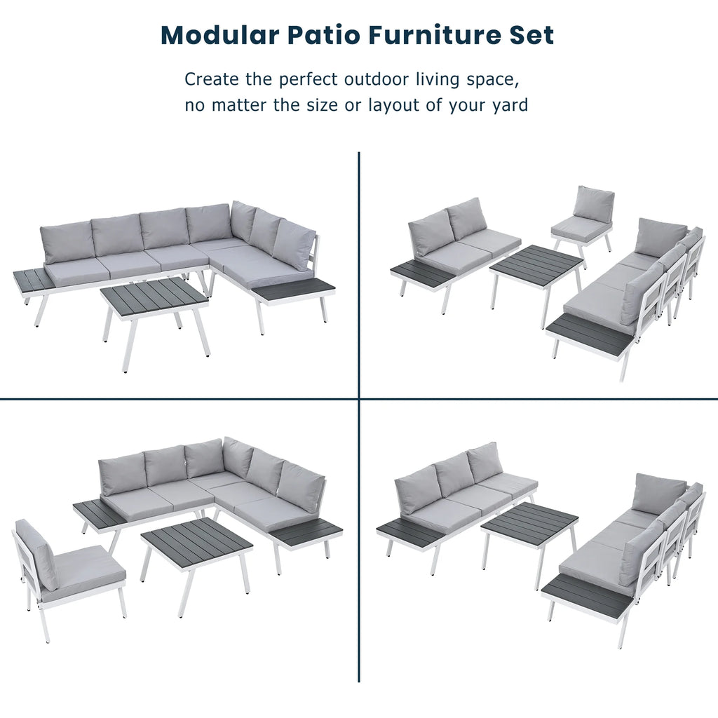 5 Piece Outdoor Patio Furniture Set Grey I21487