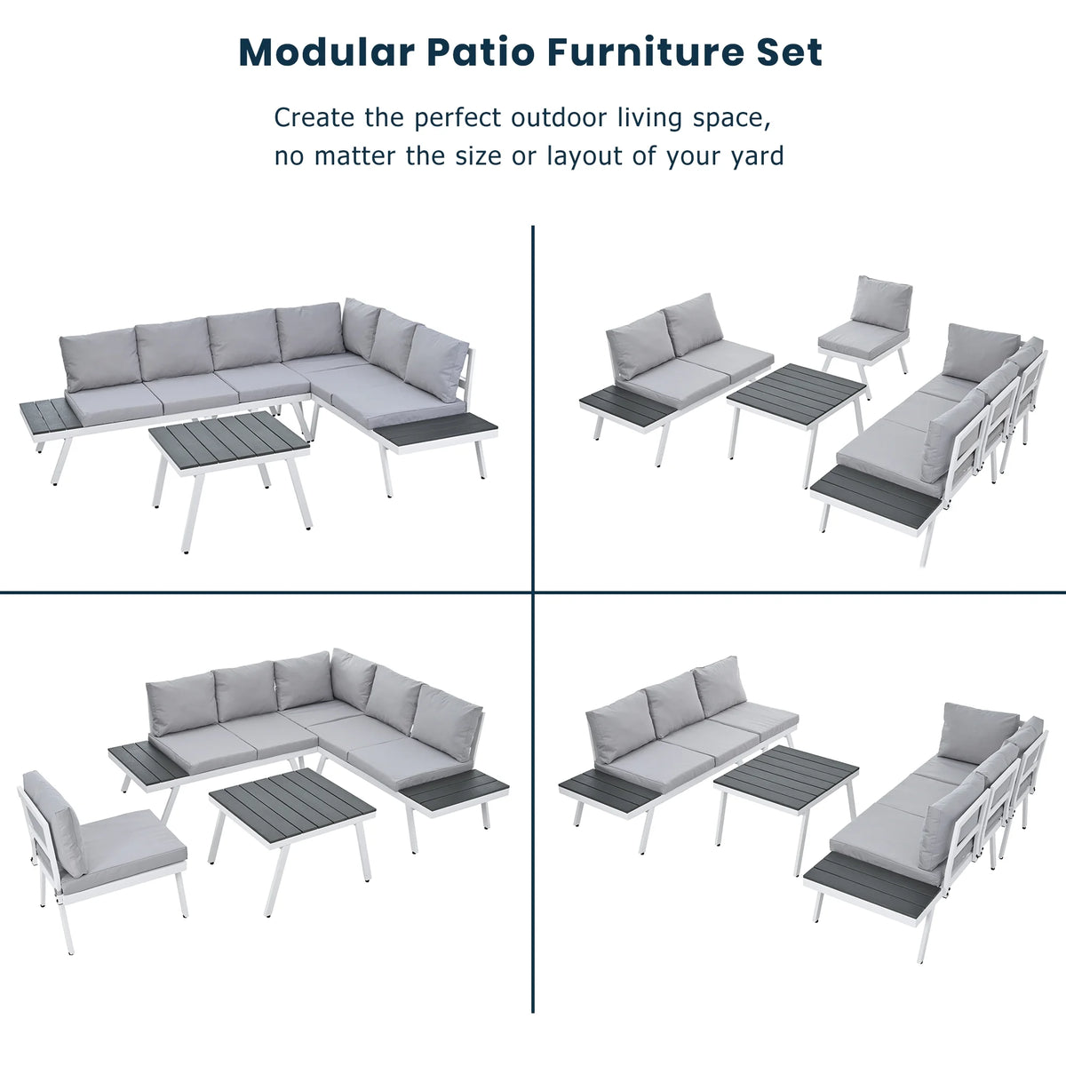 5 Piece Outdoor Patio Furniture Set Grey I21487