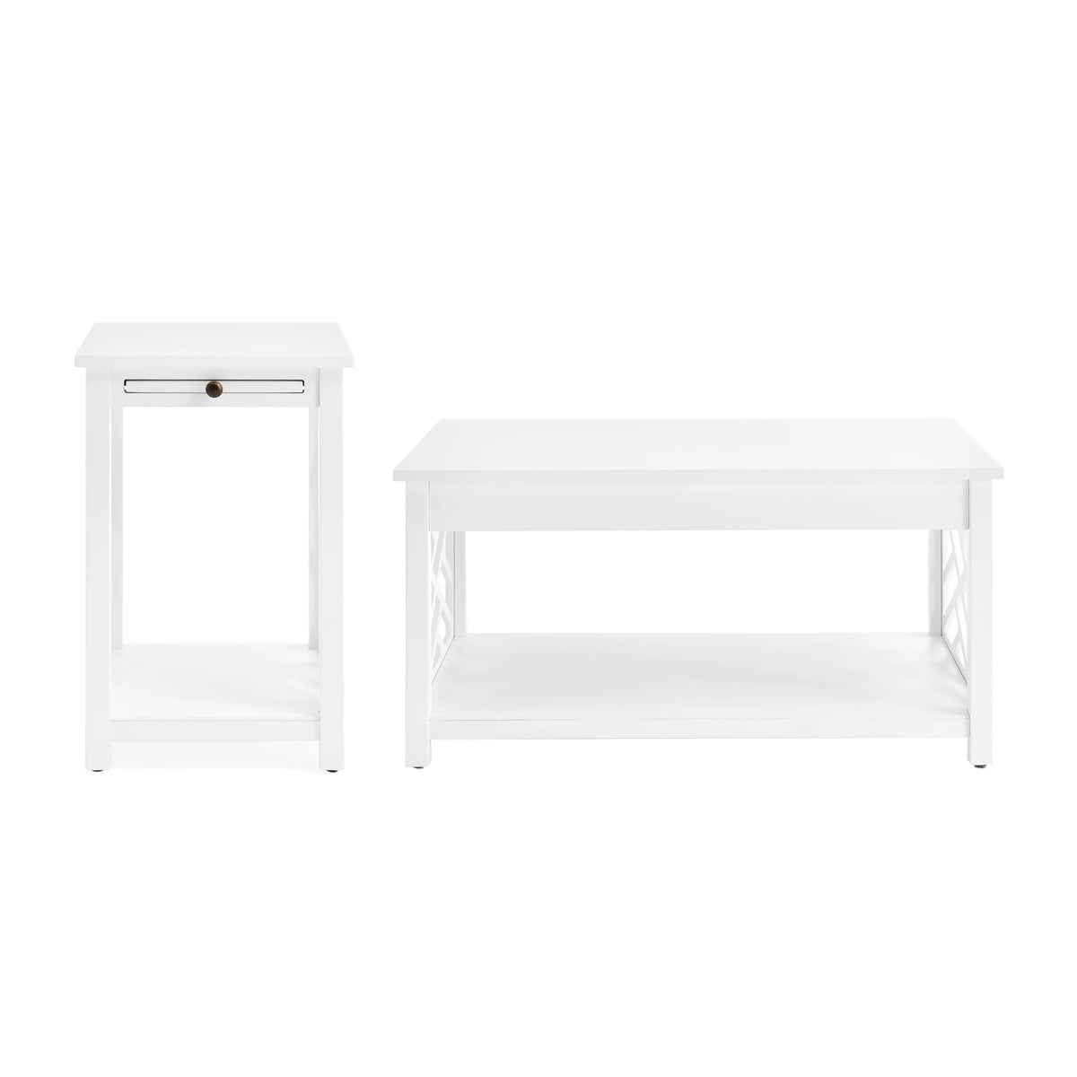 36" Coffee Table and End Table with Tray Shelf X1792